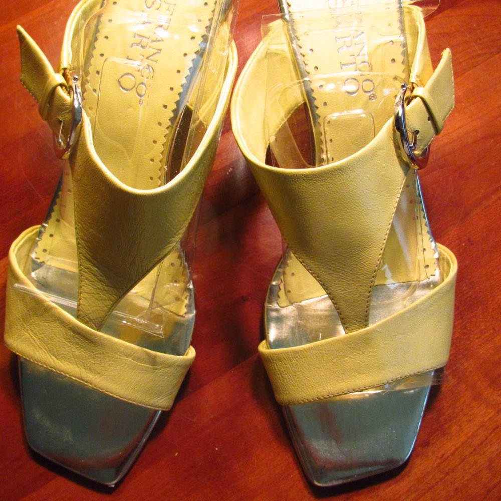 FRANCO SARTO LADIES SANDALS YELLOW LEATHER SLIDE O